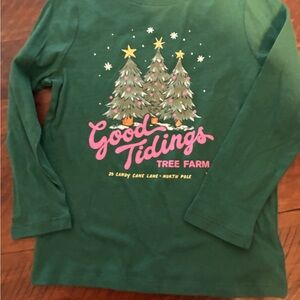 Old Navy Green Good Tidings Tree Farm Long Sleeve Tee